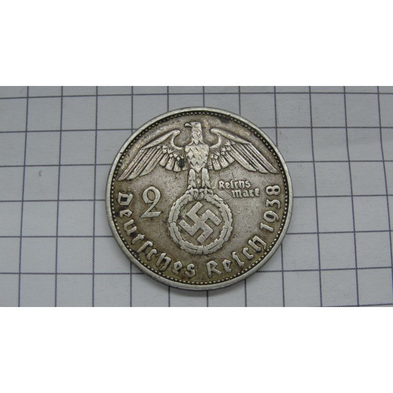 Germany Third Reich 2 Reichsmark 1938 A Su Svastika Coins24 Lt