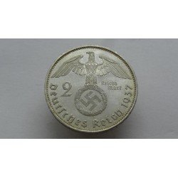 Germany, Third Reich 2 Reichsmark 1937 E su svastika