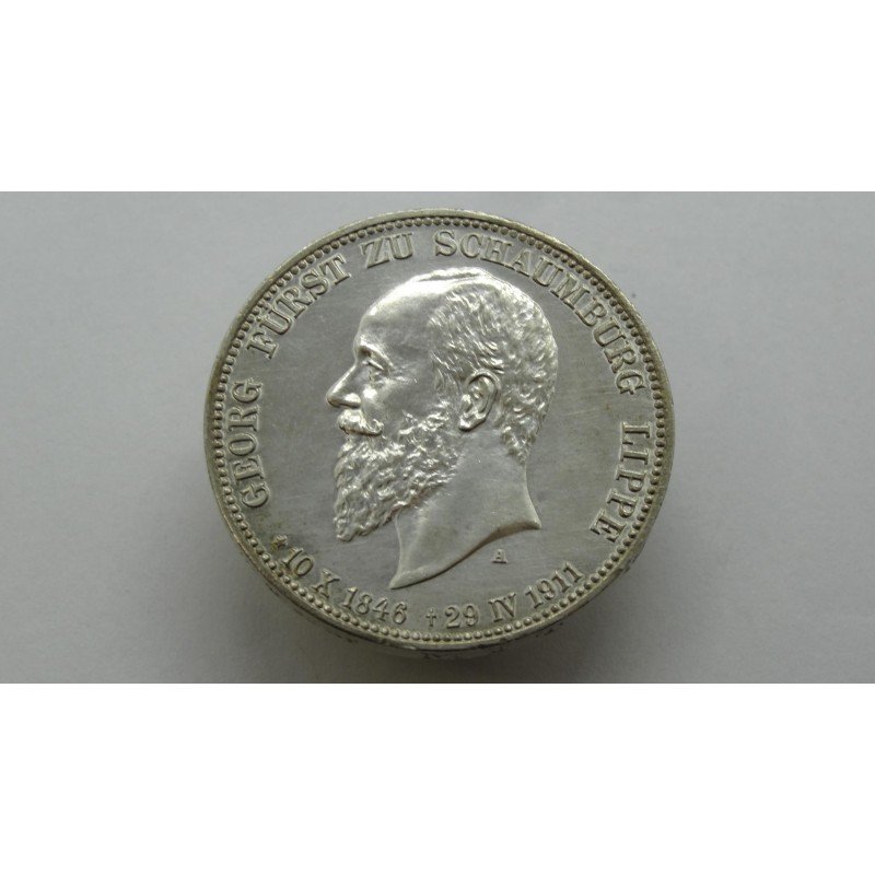 germany-schaumburg-lippe-3-mark-1911-rare germany-schaumburg-lippe-3-mark-1911-rare