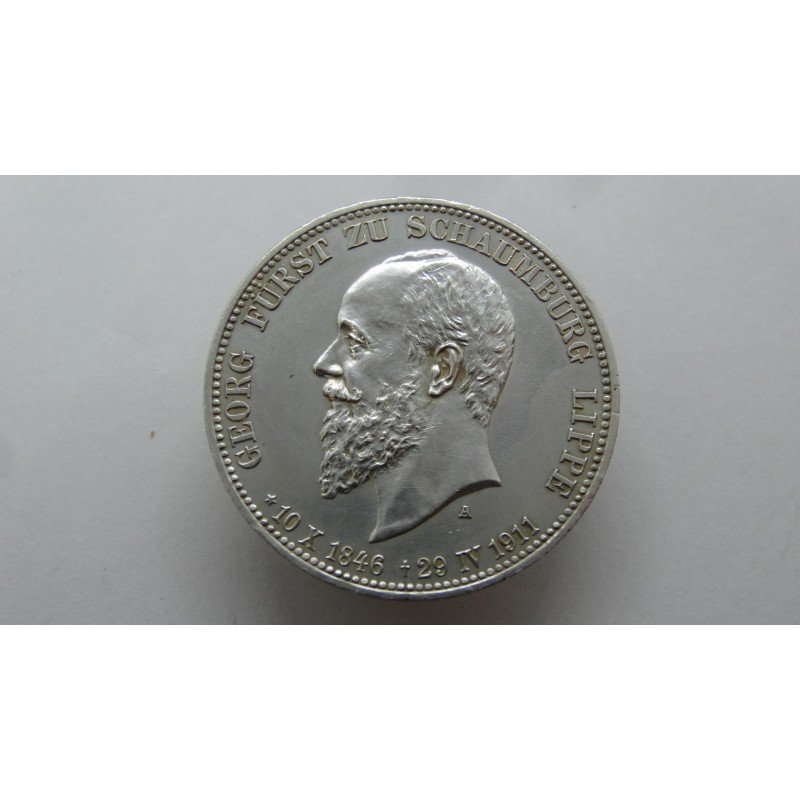 germany-schaumburg-lippe-3-mark-1911-rare germany-schaumburg-lippe-3-mark-1911-rare
