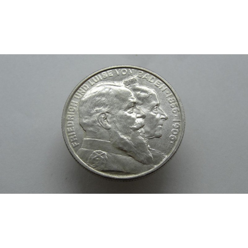 germany-baden-2-mark-1906-auksines-vestuves