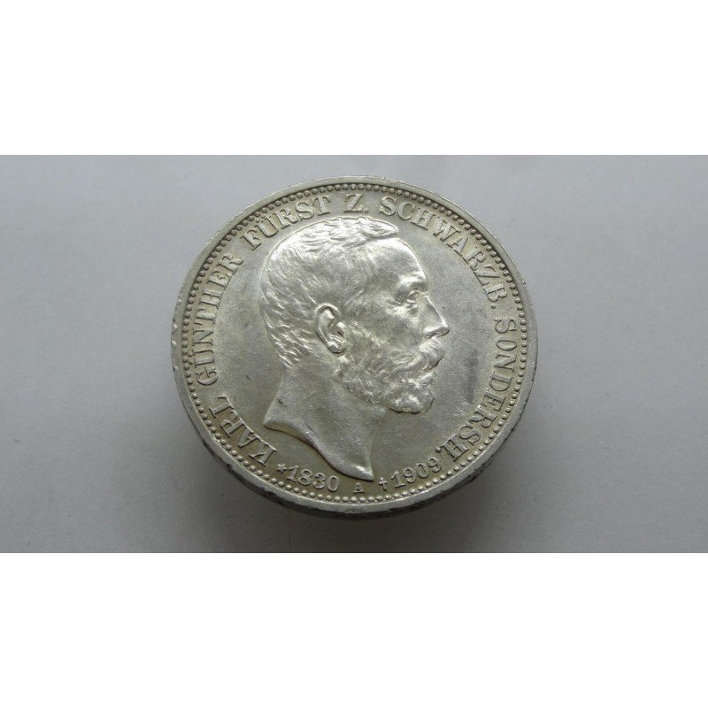 germany-schwarzburg-sondershausen-3-mark-1909-rare