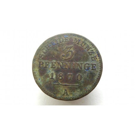 Germany Preussen 3 pfennig 1870 A