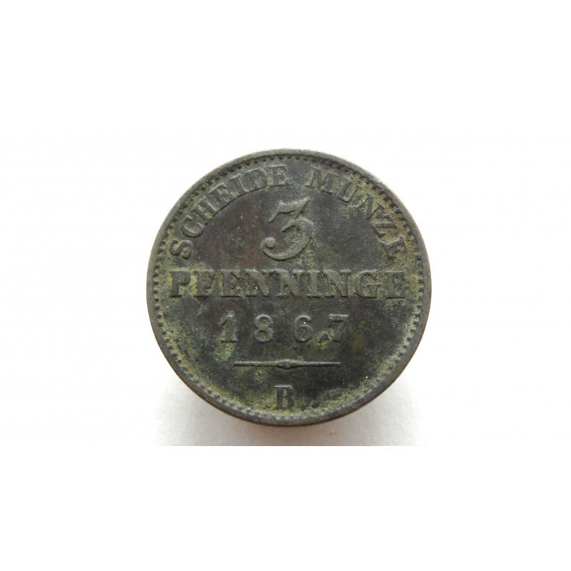 Germany Preussen 3 pfennig 1867 B