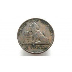 Belgium 2 Centimes 1859 Leopold Premier Roi
