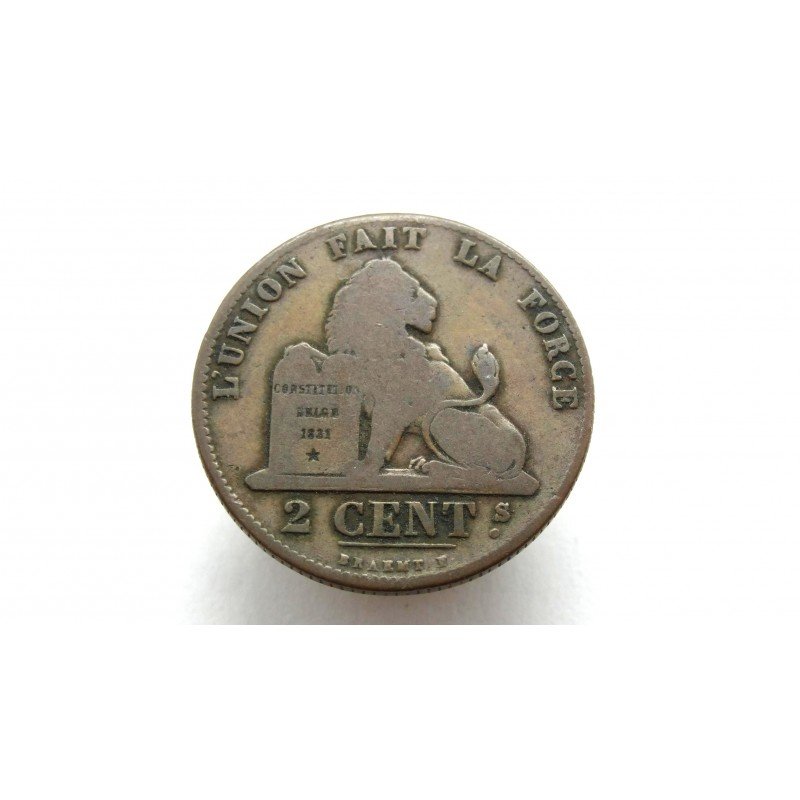 Belgium 2 Centimes 1844 Leopold Premier Roi