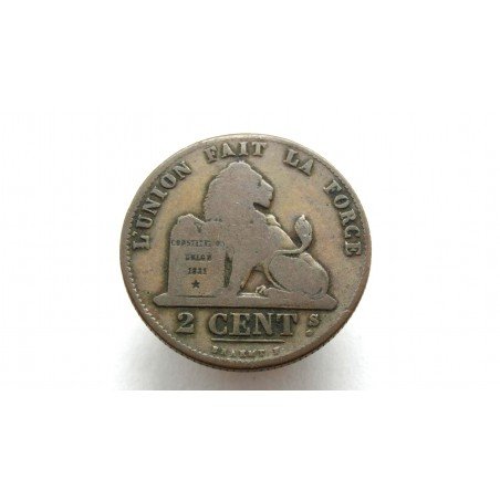Belgium 2 Centimes 1844 Leopold Premier Roi