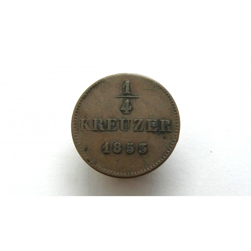 Germany Schwarzburg Rudolstadt 1/4 Kreuzer 1853