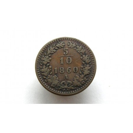 Austria 5/10 Kreuzer 1860 A