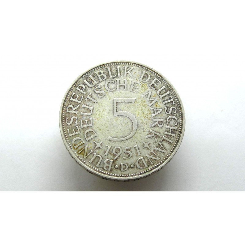 Germany BRD 5 Mark 1951 D