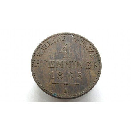 Germany Preussen 4 Pfennig 1865 A