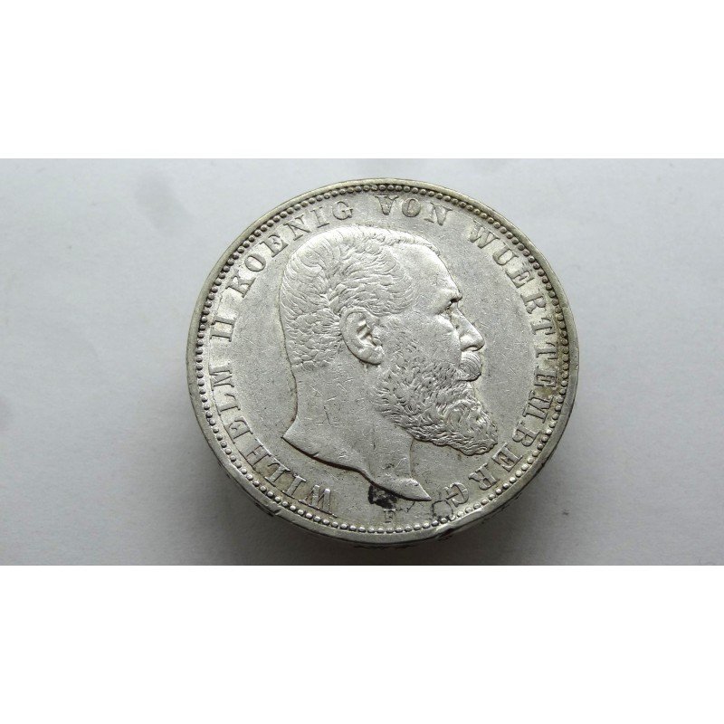 germany-wurttemberg-5-mark-1908