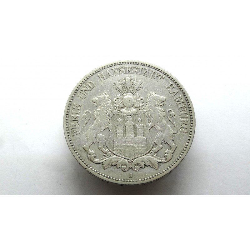 germany-hamburg-5-mark-1876