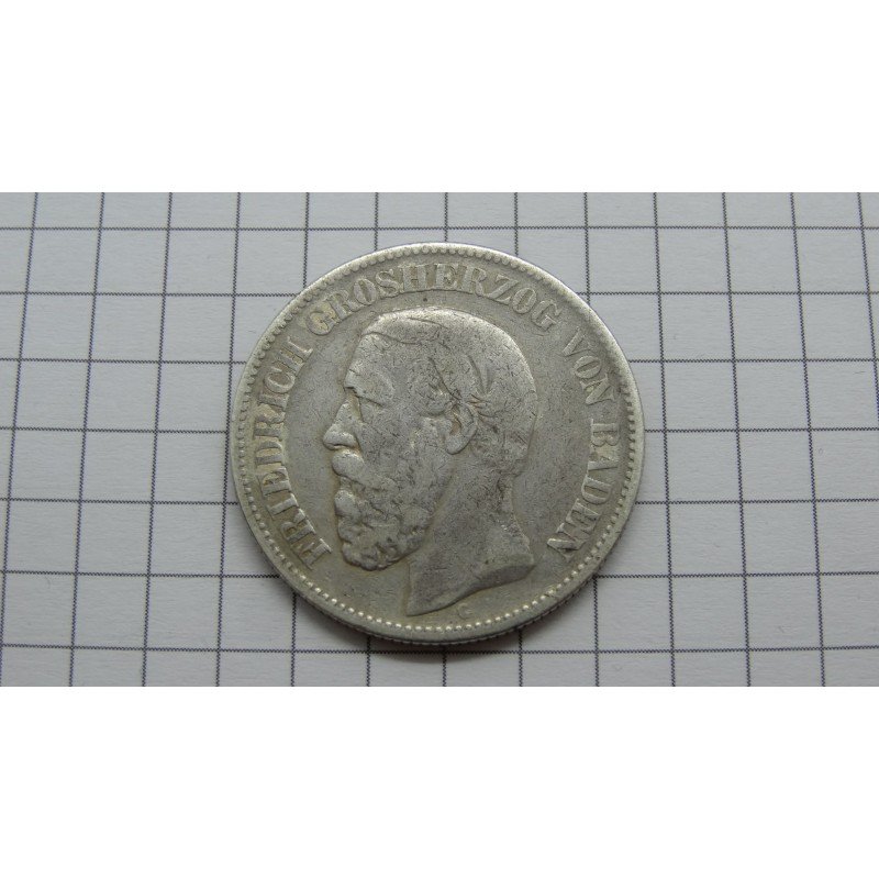 germany-baden-2-mark-1876 germany-baden-2-mark-1876