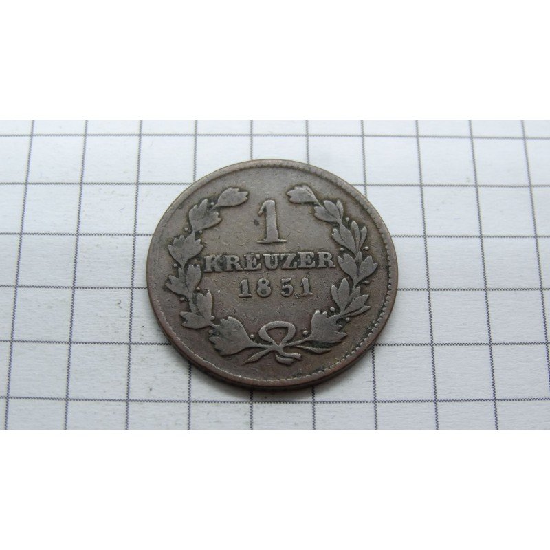 germany-baden-1-kreuzer-1851 germany-baden-1-kreuzer-1851