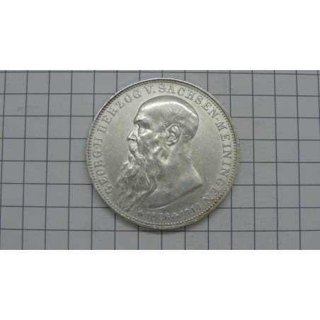 sachsen-meiningen-3-mark-1915-georg-ii-death-rare