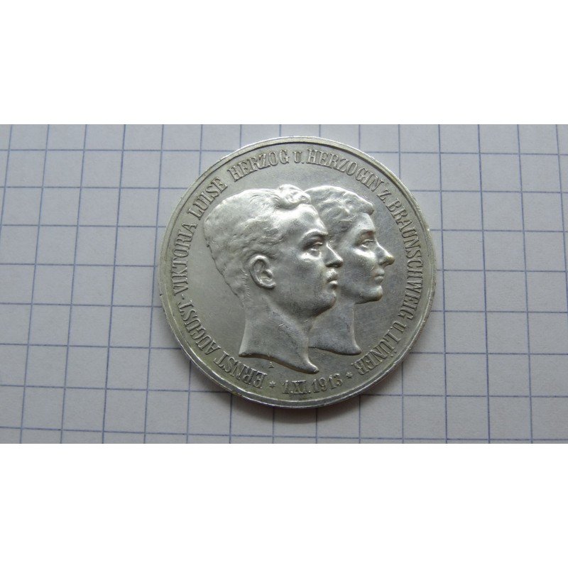 germany-braunschweig-3-mark-1915-rare germany-braunschweig-3-mark-1915-rare