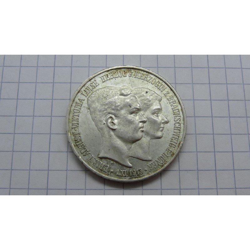 germany-braunschweig-3-mark-1915-rare germany-braunschweig-3-mark-1915-rare
