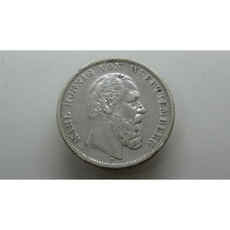 germany-wurttemberg-5-mark-1876